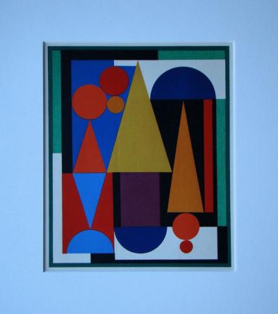 Auguste HERBIN - Composition sur le mot Fleur Fruit, 1949 - Sérigraphie originale en couleurs 2