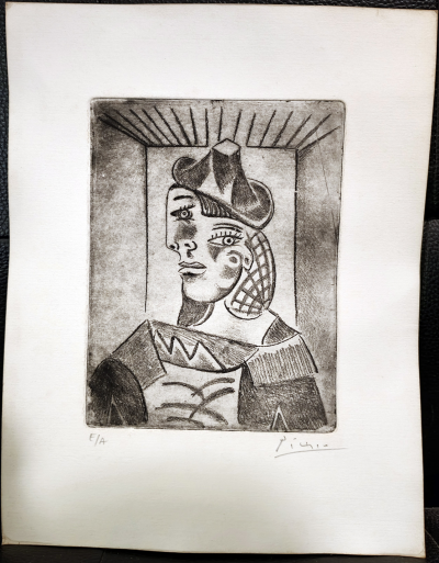 Pablo Picasso - Dora Maar -..Gravure gravée, Signée et numérotée à la main