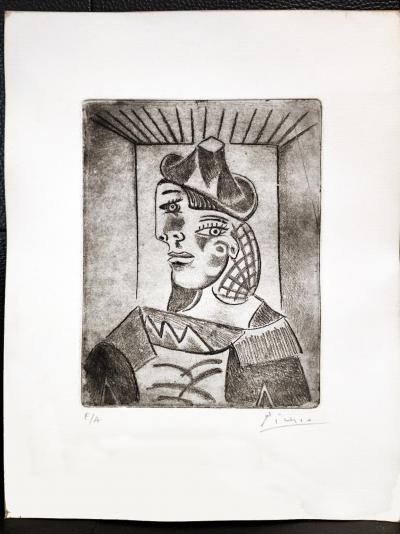 Pablo Picasso - Dora Maar -..Gravure gravée, Signée et numérotée à la main 2