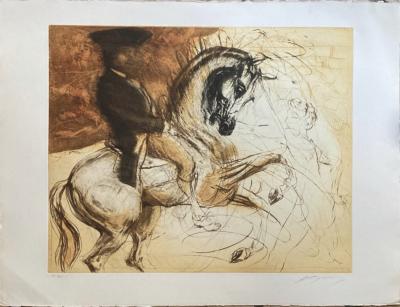 Jean-Marie GUINY - Le Cavalier, 1985, gravure 2