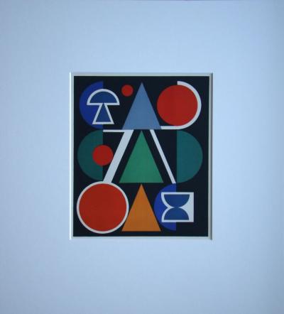 Auguste HERBIN - Composition sur le mot Rouge, 1949 - Sérigraphie originale en couleurs 2