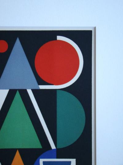 Auguste HERBIN - Composition sur le mot Rouge, 1949 - Sérigraphie originale en couleurs 2