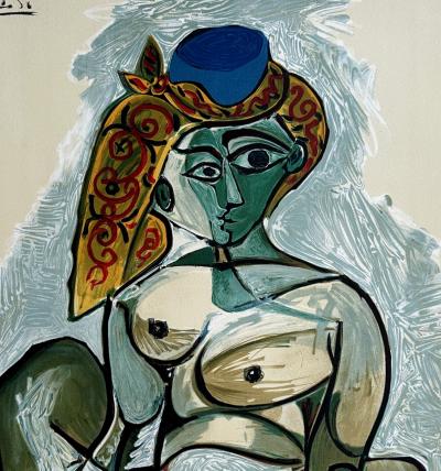 Pablo PICASSO - Femme au bonnet turc, 1974 - Lithographie signée dans la planche 2