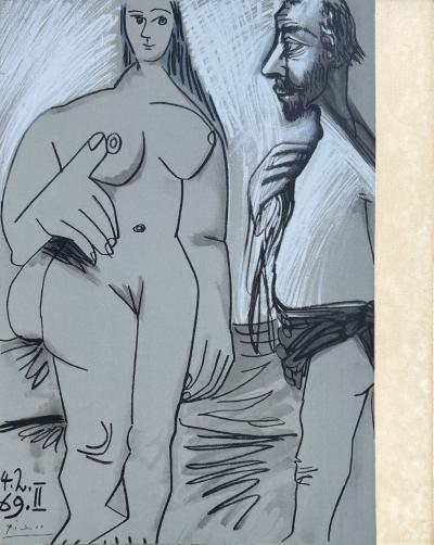 Pablo PICASSO - Le couple - Lithographie signée dans la planche 2