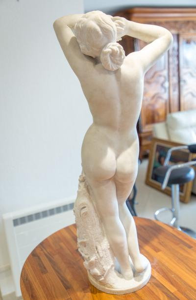 Felix Charpentier - Standing Nude - circa 1900 - Carrara marble - Signed sculpture 2