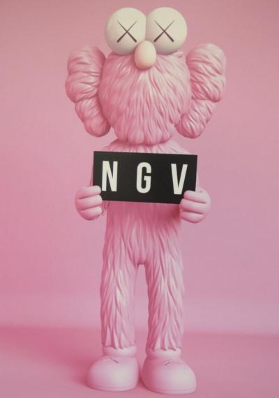 KAWS - Affiche originale d’exposition (version rose) - NGV Melbourne - 2019 2