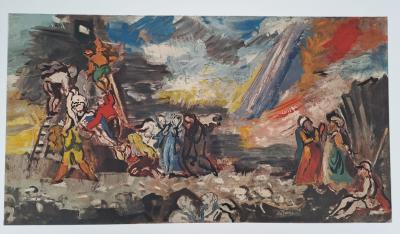 Charles Dufresne (d’après) : La foule et la croix - Lithographie 2