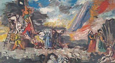 Charles Dufresne (d’après) : La foule et la croix - Lithographie 2