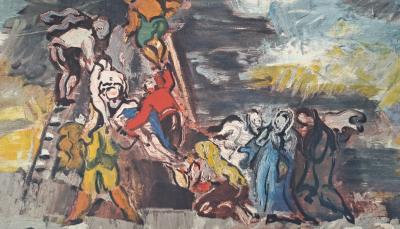 Charles Dufresne (d’après) : La foule et la croix - Lithographie 2
