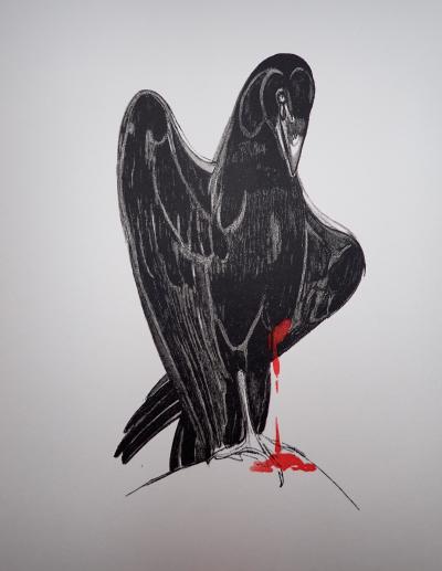 Paul JOUVE - Le corbeau meurtri - Gravure sur bois 2