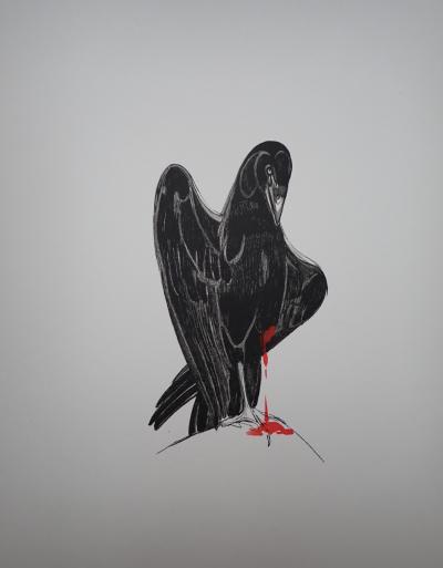 Paul JOUVE - Le corbeau meurtri - Gravure sur bois 2