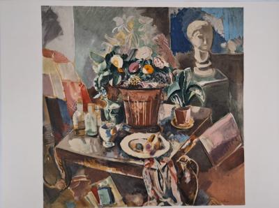 Charles Dufresne (d’après) : Nature morte au bouquet de fleurs - Lithographie 2