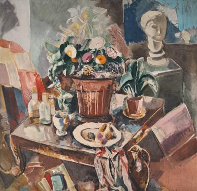 Charles Dufresne (d’après) : Nature morte au bouquet de fleurs - Lithographie 2