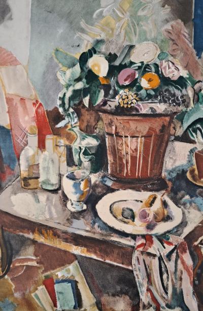 Charles Dufresne (d’après) : Nature morte au bouquet de fleurs - Lithographie 2