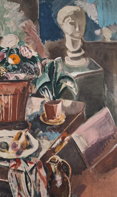 Charles Dufresne (d’après) : Nature morte au bouquet de fleurs - Lithographie 2