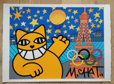 M Chat (1977) - M Chat en forme olympique  Sérigraphie numérotés et signés 2