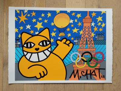 M Chat (1977) - M Chat en forme olympique  Sérigraphie numérotés et signés 2