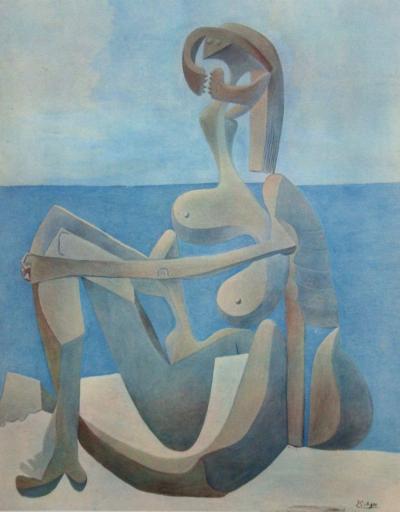 Pablo PICASSO (d’après) - Jeune fille au bord de la mer, 1946 - Héliogravure signée 2
