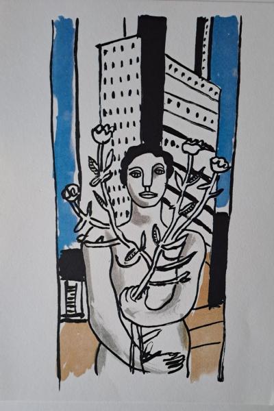 Fernand Léger (d’après) - La Femme à la fleur - Lithographie offset 2