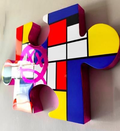Sagrasse - Puzzle Piece of Art - Resin and marble powder 2