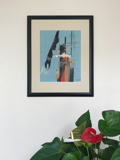 Martine ROSSET - Composition,1995 - Technique mixte signée 2