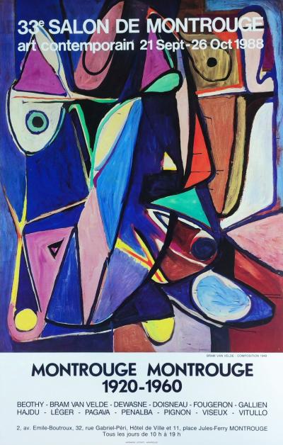 Bram VAN VELDE - Komposition, Originales Ausstellungsplakat, 1988 2