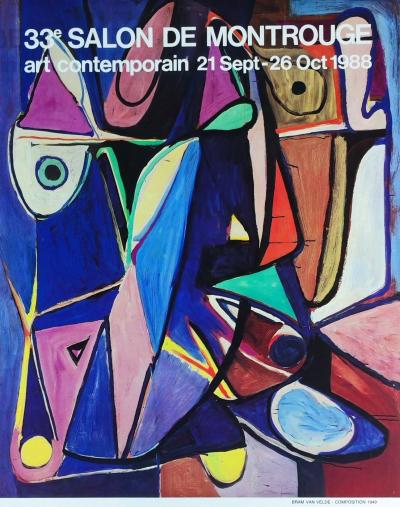 Bram VAN VELDE - Komposition, Originales Ausstellungsplakat, 1988 2