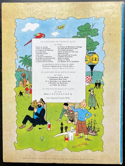 HERGE – Original drawing dedication on Tintin album – The Pharaoh’s cigars 2