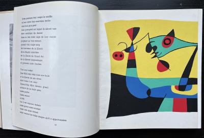 Joan MIRÓ - Dessin original signé dédicaces signées de PREVERT et de  RIBEMONT-DESSAIGNES 2
