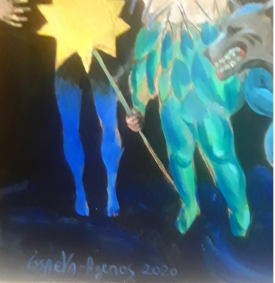 Véronika Issaeva-Agenos - Carnaval , 2020 - Acrylique sur plaque 2