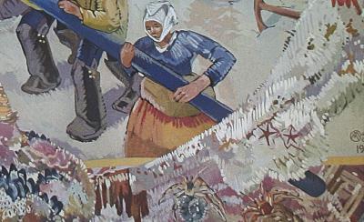 Mathurin Méheut (d’après) - Détail de la tapisserie la Mer - Impression numérique 2