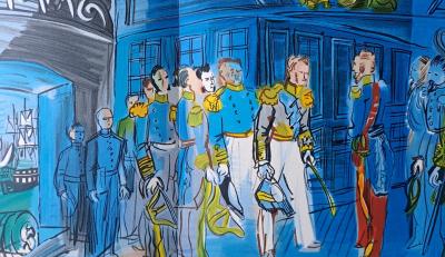 Raoul Dufy (d’après) - Le Prince de Joinville accueilli sur une frégate anglaise - Lithographie signée 2