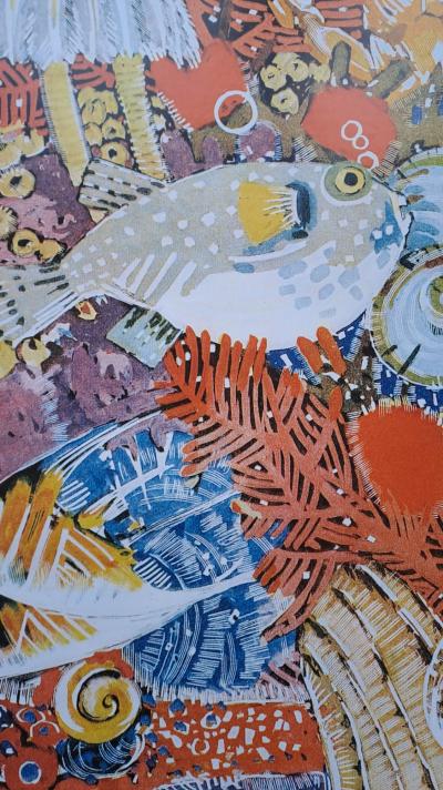 Mathurin Méheut (d’après) - Poissons, algues et crustacés - Impression numérique 2