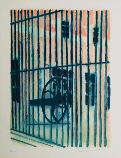 André BRASILIER - The courtyard of the Estate, 1980 - Lithograph signed in pencil 2