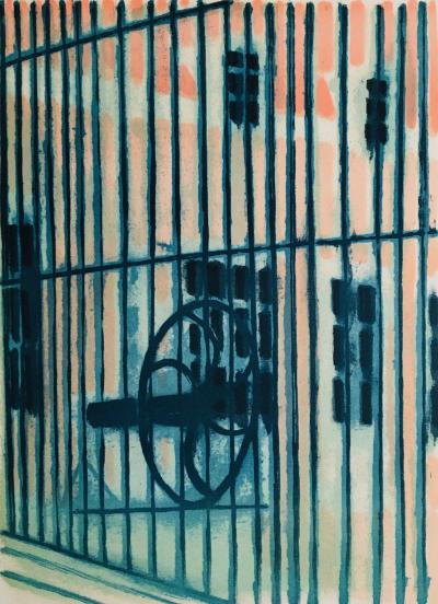 André BRASILIER - The courtyard of the Estate, 1980 - Lithograph signed in pencil 2