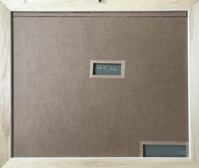 René MARIE - Composition , 1956 - Huile sur toile marouflé sur manneau signée 2