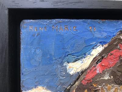 René MARIE - Montmartre,publicité KUB - Huile sur panneau signé 2