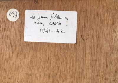 Robert SIMON - Jeuné fille assise,1950 - Huile sur panneau signée 2