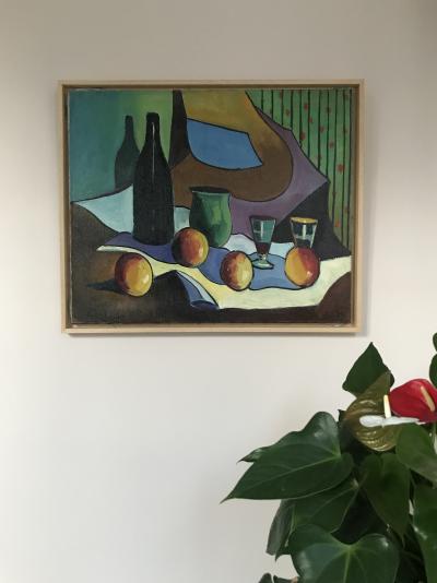 Jac LAUBÉ - Nature morte aux pommes,1941 - Huile sur toule signée 2