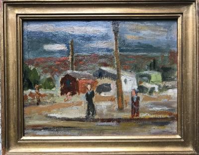 Robert SIMON - Collioure,place du village - Huile sur panneau avec le cachet de l’artiste 2