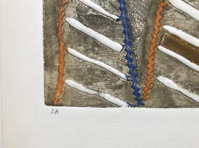 Loutre B - Le pont , circa 1990 - Gravure au carborundum signée au crayon 2