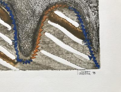 Loutre B - Le pont , circa 1990 - Gravure au carborundum signée au crayon 2