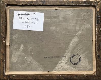 Robert SIMON - Collioure,place du village - Huile sur panneau avec le cachet de l’artiste 2