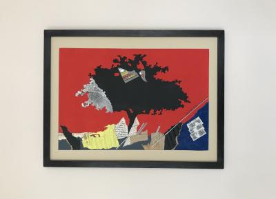 Martine ROSSET - Composition à l’arbre ,1970 - Technique mixte signėe 2