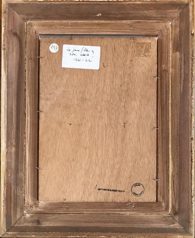 Robert SIMON - Jeuné fille assise,1950 - Huile sur panneau signée 2