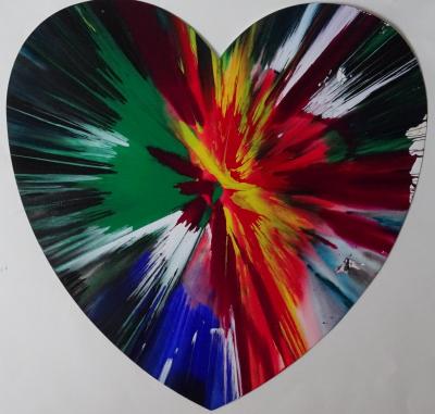 DAMIEN HIRST, Heart - Requiem, Spin Painting, 2009, hand signed, unique 2