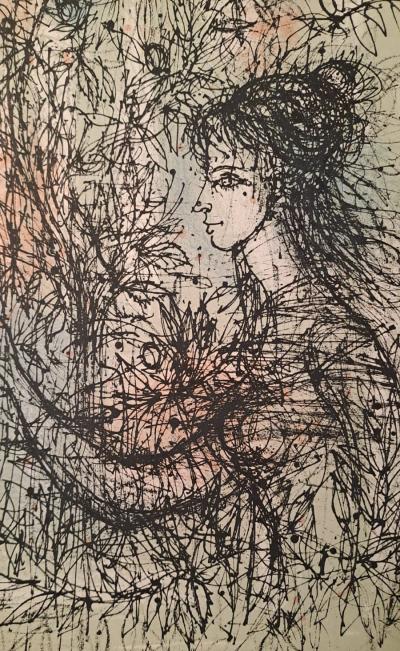 Jean Carzou - La femme et le bouquet - Lithographie originale 2