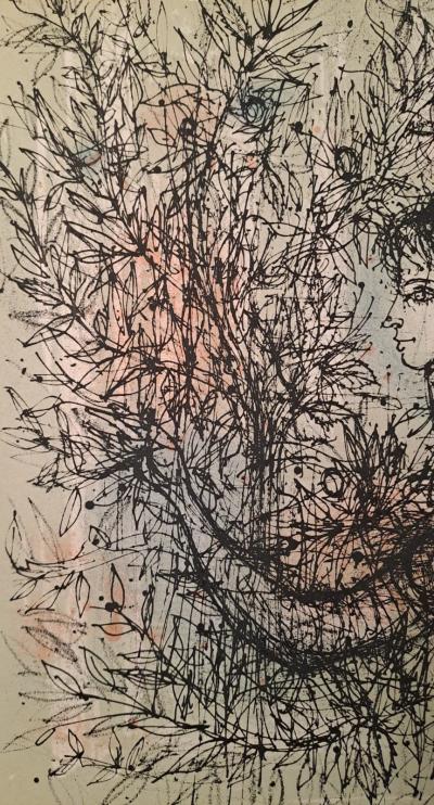 Jean Carzou - La femme et le bouquet - Lithographie originale 2