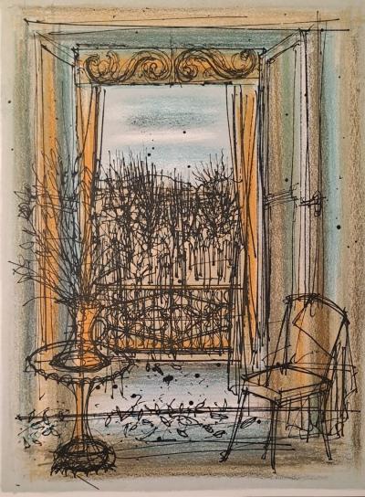 Jean Carzou - La grande chambre ouverte - Lithographie originale