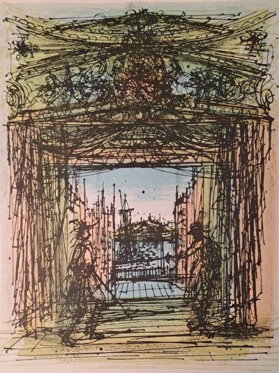 Jean Carzou - Scène de théâtre  - Lithographie originale 2